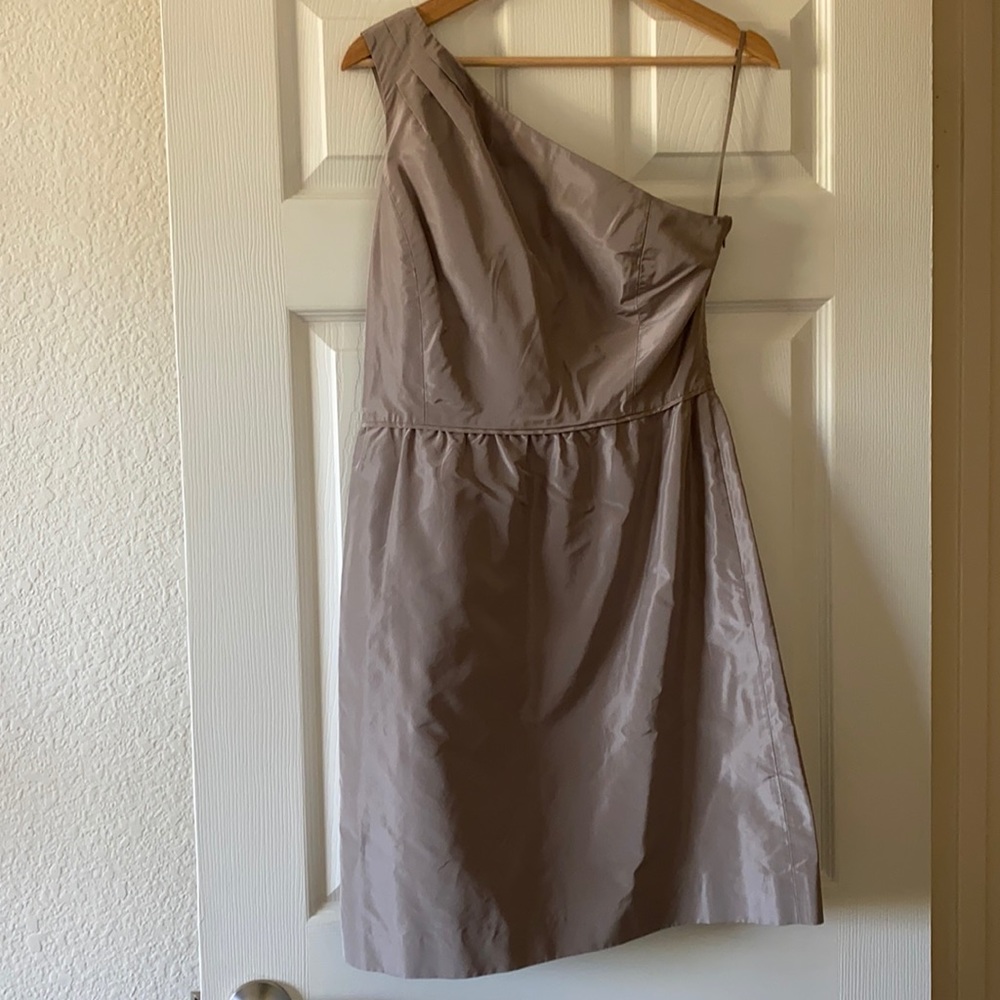 J. Crew One Shoulder Silk Dress